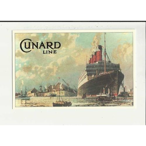 A Marine Art Postcard 1-23/18 CUNARD LINE Aquitania