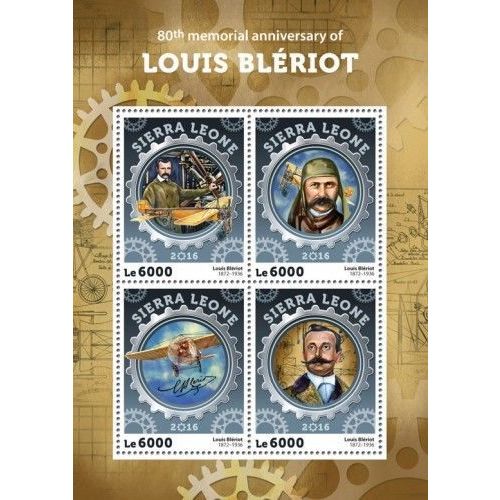 SIERRA LEONE 2016 SHEET MNH LOUIS BLERIOT PIONEERS AVIATION AVIATEURS PLANES 4