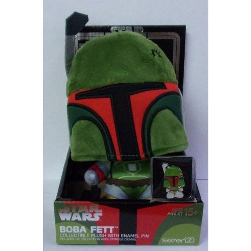 STAR WARS ' BOBA FETT ' Collectible PLUSH TOY with enamel pin (2019)