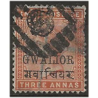 Gwalior (ICS) 1889 SG25 3a Brown-Orange Good Used . .. .