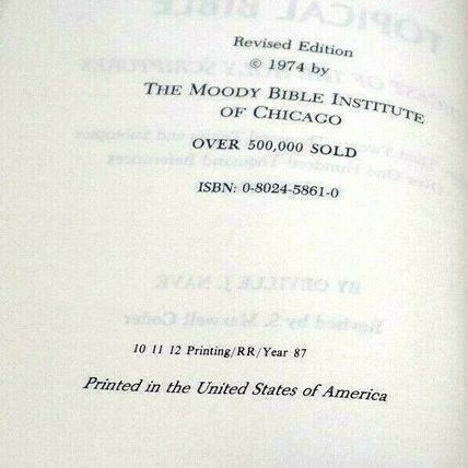 Naves Topical Bible Moody Press Copyright 1974 Burgundy (G13)