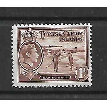 Turks & Caicos.SG196 1d Raking Salt (Red-Brown).Mounted Mint.Nov20