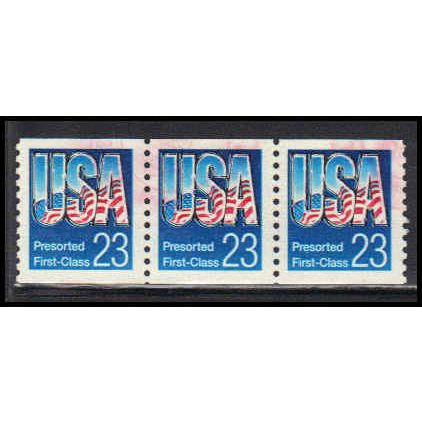 Used 2606 23c USA Very FineStrip of 3 PA3194