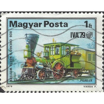 HUNGARY, RAIL, Chicago & North Western Railway 1836, blue 1979, 1Ft