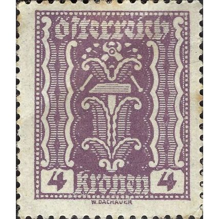 AUSTRIA, Hammer and tongs, violet 1922, 4kr