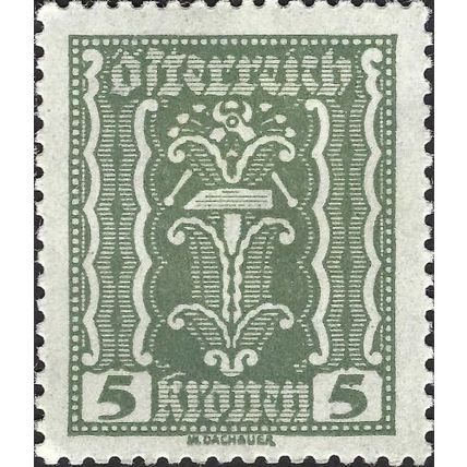 AUSTRIA, Hammer and tongs, grey 1922, 5kr