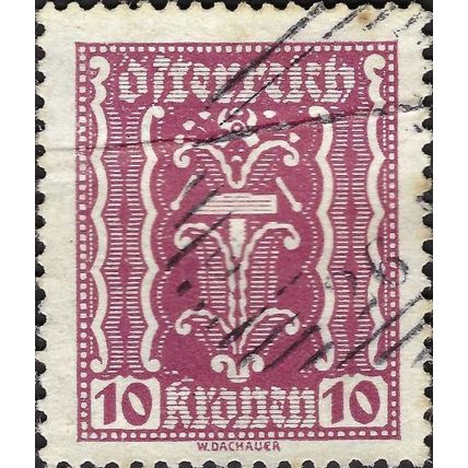 AUSTRIA, Hammer and tongs, red-lilac 1922, 10kr