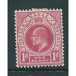 natal stamps edward sg128 hm sg 128 crown ca old heavy hinge