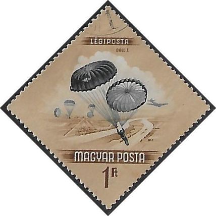 Mi 1380: 1 Ft. brown/deep grey-blue Flying Day