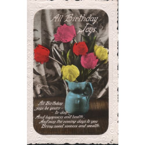 Vintage Birthday Card 1935 - All Birthday Joys Be Yours