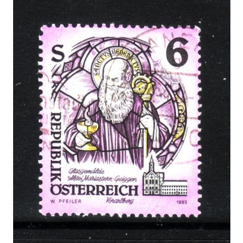 AUSTRIA 1993 MONASTERIES AND ABBEYS 6s ST BENEDICT FINE USED#3