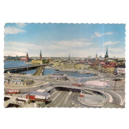 OLD TOWN AND "THE SLUICE", STOCKHOLM, SWEDEN unused vintage postcard #