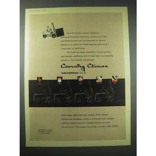 1959 Coventry Climax Universal Forklift Ad