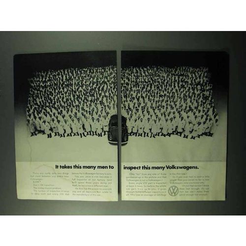 1969 Volkswagen Bug Ad - Takes This Many Men