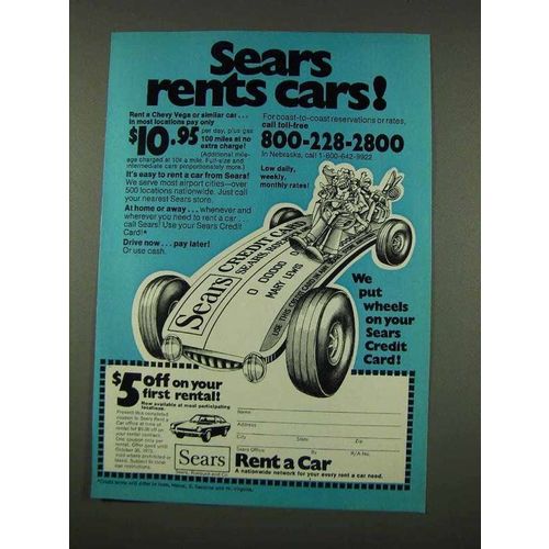 1973 Sears Rent a Car Ad - Sears Rents Cars!