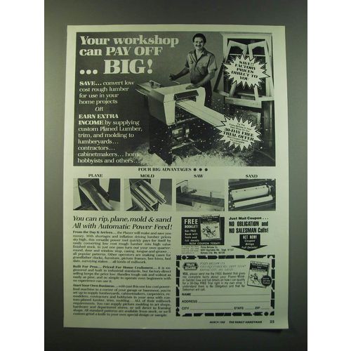 1988 Foley-Belsaw Planer-Molder-Sander-Saw Ad - Your workshop can pay off