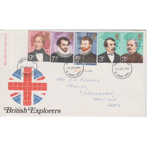 GB 1973 British Explorers set GPO FDC St Albans pm see others