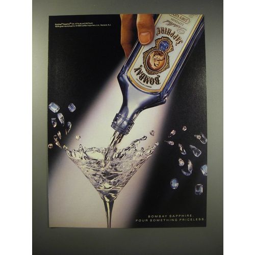 1990 Bombay Sapphire Gin Ad - Pour something priceless