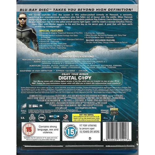 Hancock (Blu-ray, 2008, 2-Disc Set) Will Smith / Charlize Theron