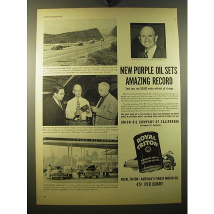 1950 Union Oil Royal Triton Motor Oil Advertisement - Earl Cooper