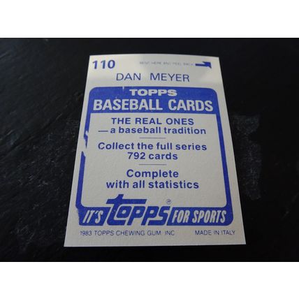 1983 Topps Stickers # 110 Dan Meyer Very Good-Excellent (4) Oakland Athletics