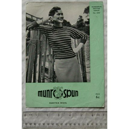 Vintage: Munrospun 6767 striped dolman jersey, fairytex, 36 inch bust