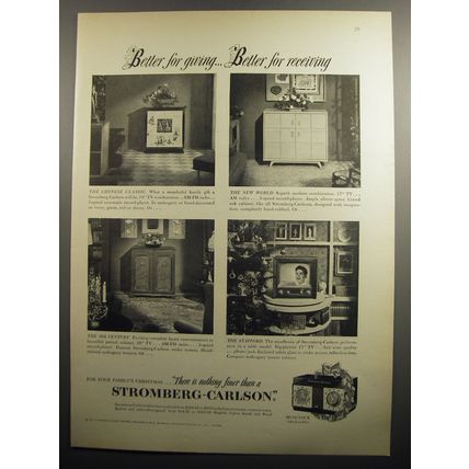 1951 Stromberg-Carlson TV's Ad - Chinese Classic, New World, 18th Century