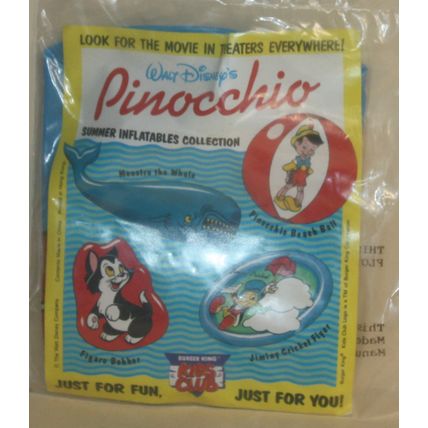 1992 Burger King Disneys Pinocchio Jiminy Cricket Flyer Mint in Package