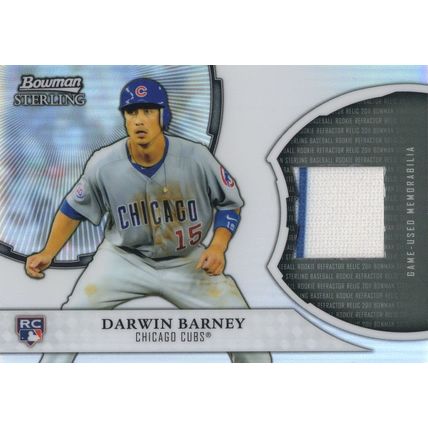 Darwin Barney Chicago Cubs Real Baseball Used Jersey Memorabilia Trading Card