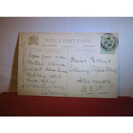 ROUGH SEA used antique postcard by R. Tuck. Oilette 1905 postmark =