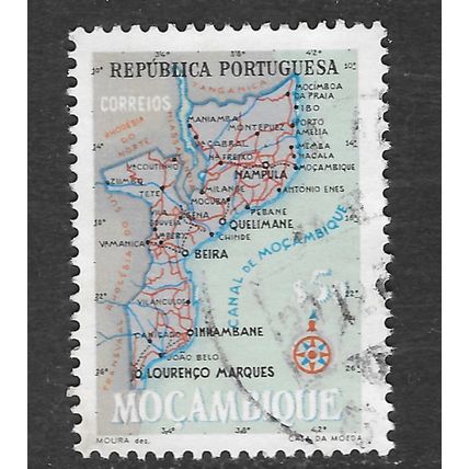 MOZAMBIQUE PORTUGUESE 1954 MAP 0.50e USED