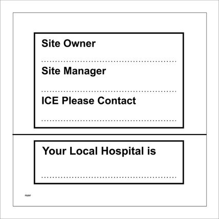 FS297 EMERGENCY CONTACT HOSPITAL SIGN INFORMATION COMPANY STAFF RECORDS