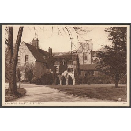 Deanery & Cathedral, Winchester, Hampshire, c.1930s - Photochrom Postcard