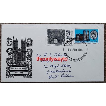1966 Westminster Abbey, 1066-1966, Edinburgh Postmark, GPO FDC
