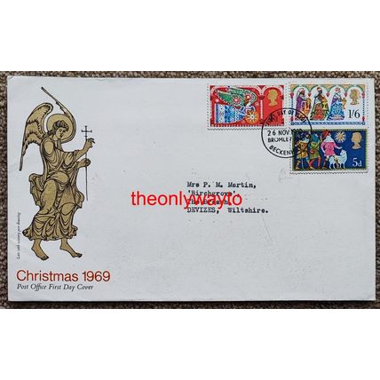 1969 Christmas 1969, Beckenham Postmark, GPO FDC