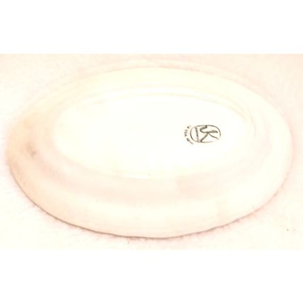Edwin M Knowles Blossom Time Vtg 1940's Serving Gravy Boat & Dish - Chip Flaw