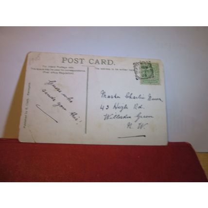 EAST CLIFF PROMENADE, RAMSGATE, KENT. used antique postcard by E Clark 1905 pm =