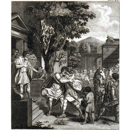 PROPHECIED MEETING OF ULYSSES & TELEMACHUS 1794 John Barlow - Dubourg ENGRAVING