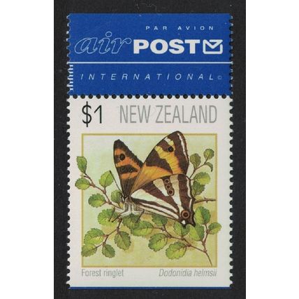 New Zealand Butterfly 'Dodonidia helmsii' + Airmail Label 1991 MNH SG#1645