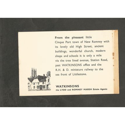 Postcard Kent New Romney 1960s Advertising Card