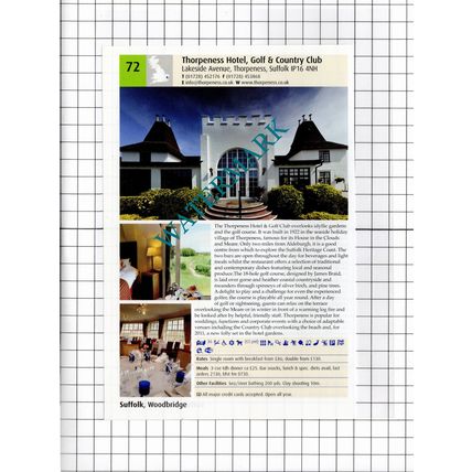 The Crown Stoke By Nayland Suffolk / Thorpeness Hotel Suffolk -2011 Advert