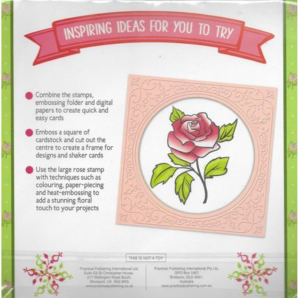 Beautiful Rose Embossing Folder & Stamps Set. Stamping Scrapbooking