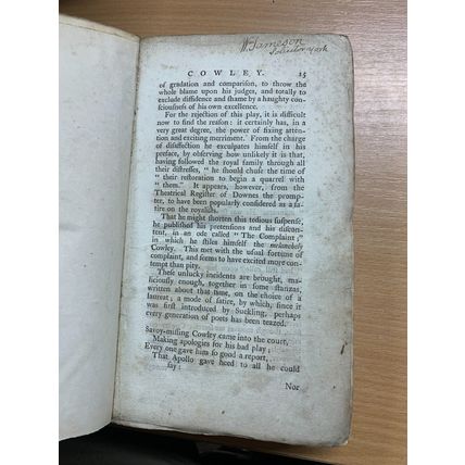 ANTIQUE SAMUEL JOHNSON "JOHNSON'S LIVES OF THE POETS" BOOK (P5)