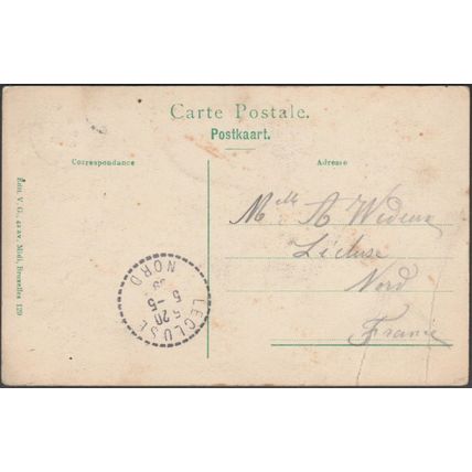 La Plage à Midi, Ostende, 1909 - CPA VG129