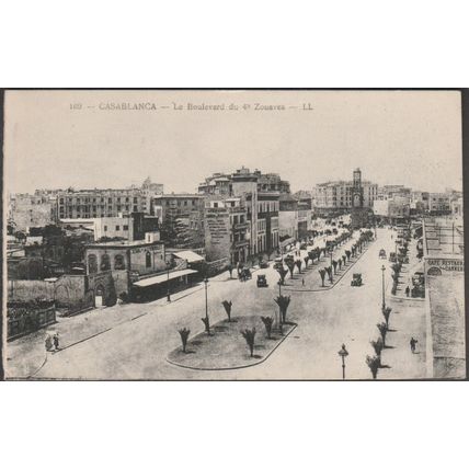 La Boulevard du 4e Zouaves, Casablanca, 1932 - Lévy et Neurdein CPSM LL109