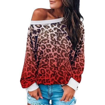Leopard Gradient Long Sleeve Sweatshirt