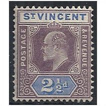 St Vincent 1902 SG79 2 1/2d Dull Purple & Blue Mounted Mint . ..