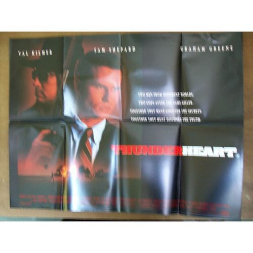 THUNDERHEART Val Kilmer, Sam Shephard 1992 Movie Quad Poster