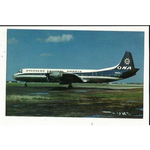 Aviation OVERSEAS NATIONAL AIRWAYS 188C ELECTRA Postcard by AeroGem (0108)