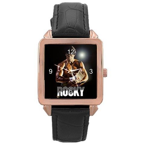 Sylvester Stallone Rocky Balboa Rose Gold Tone Square Watch [38713006]